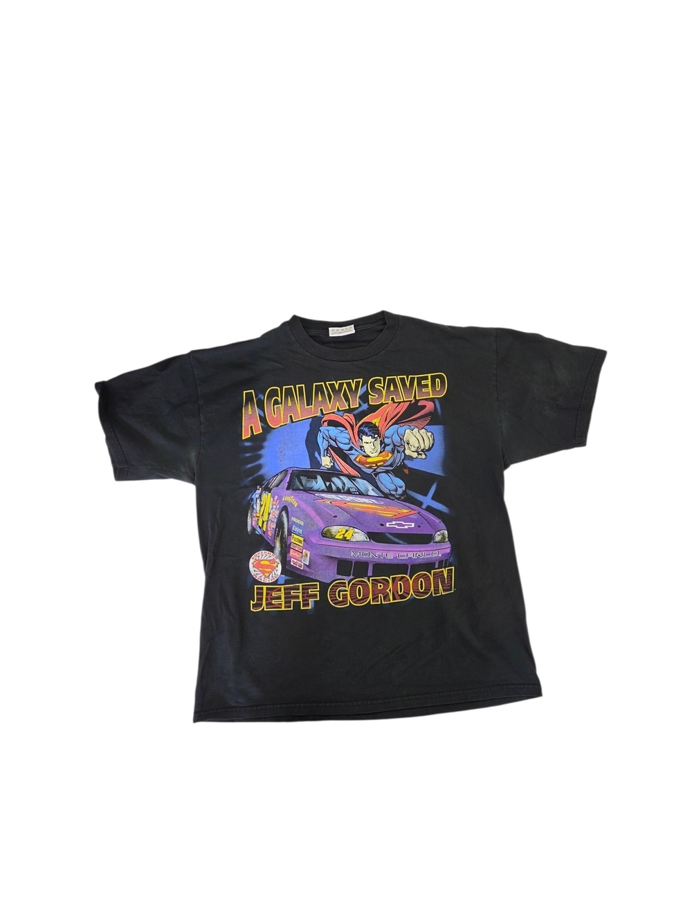 Vintage Jeff Gordon Superman Shirt Mens Size XL Black Competitors View 1999 90s
